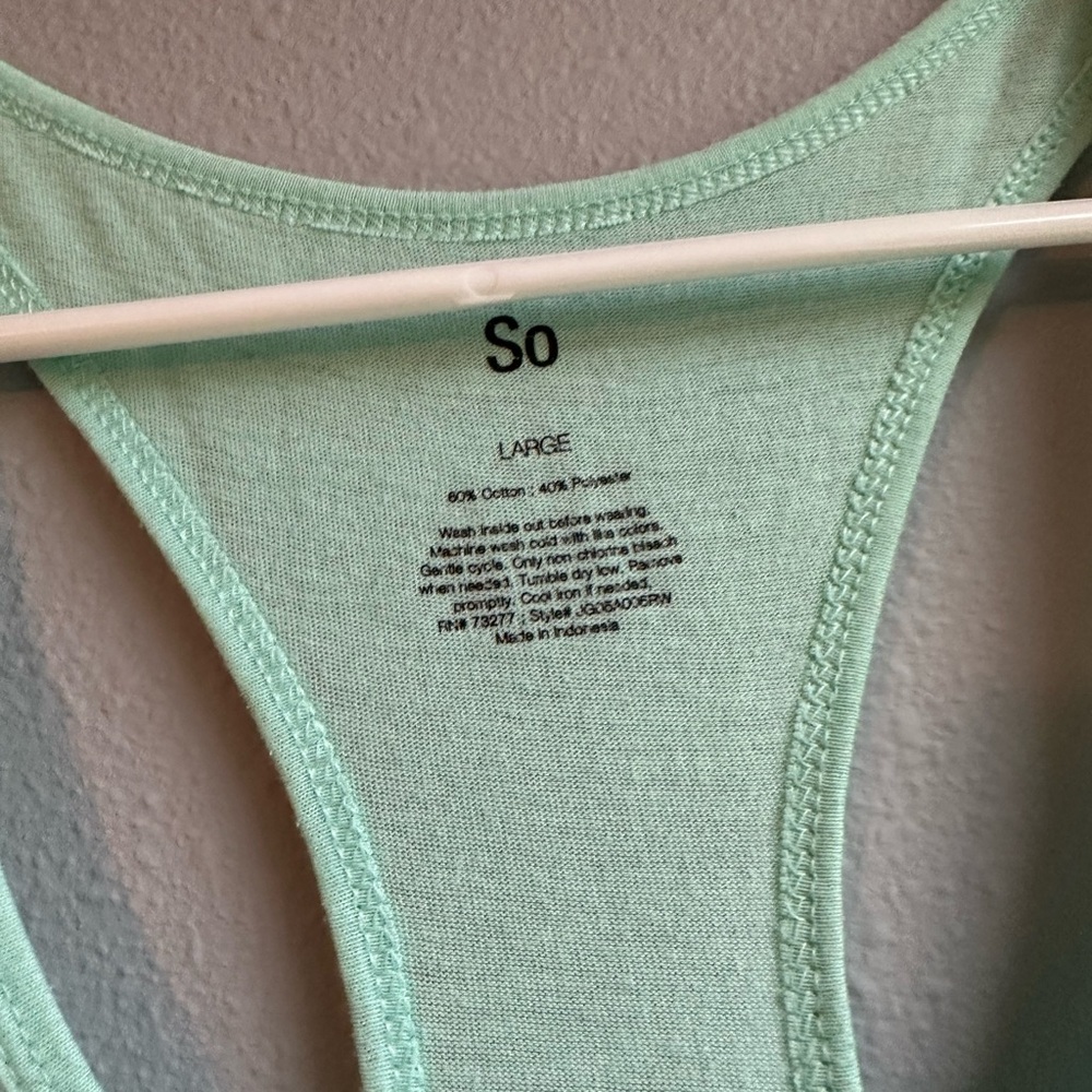 Mint Colored Razorback Tank Top - Picture 2 of 3